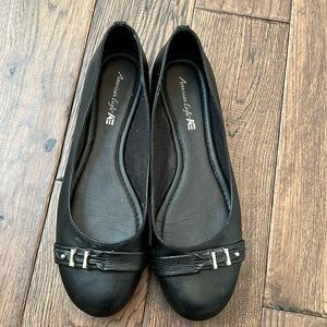 Black American Eagle flats with buckle detail - size 12